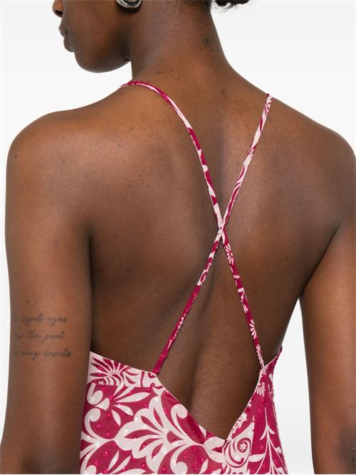 Abito donna Emme Marella lungo bandana rosso e rosa scollato EMME Marella | RADURA005